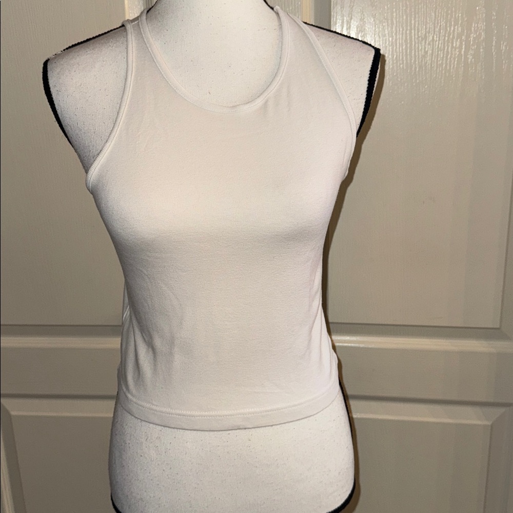 White Sleeveless Tank Top
